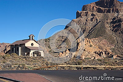 Hermitage of Our Lady of the Snows near Los Roques de Garcia Editorial Stock Photo