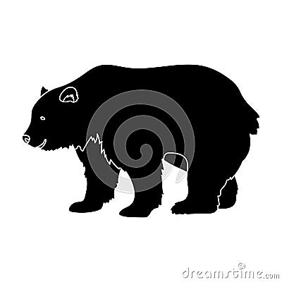 Canadian brown bear. Canada single icon in black style vector symbol stock illustration web. Vector Illustration