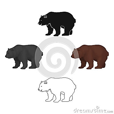 Canadian brown bear. Canada single icon in cartoon,black style vector symbol stock illustration web. Vector Illustration