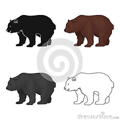 Canadian brown bear. Canada single icon in cartoon style vector symbol stock illustration web. Vector Illustration