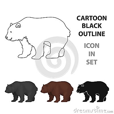 Canadian brown bear. Canada single icon in cartoon style vector symbol stock illustration web. Vector Illustration