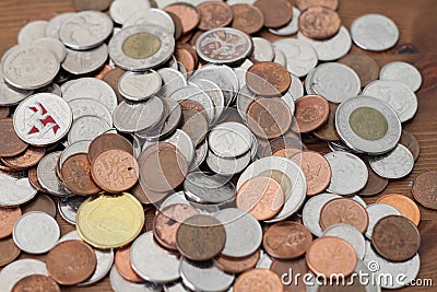 Canadian coins Editorial Stock Photo