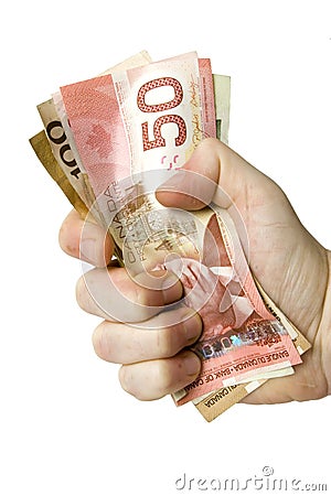 Canadian Dollar Bills Stock Photo