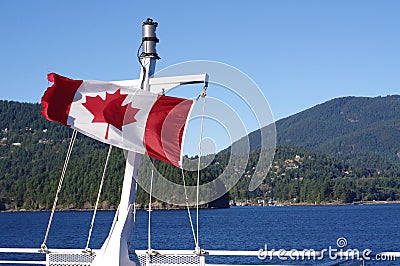 Canadian flag displays its beauty Stock Photo