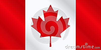 Canadian Flag Gloss Vector Illustration