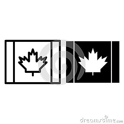 Canadian flag line and glyph icon. Canada vector illustration isolated on white. Maple outline style design, designed Vector Illustration