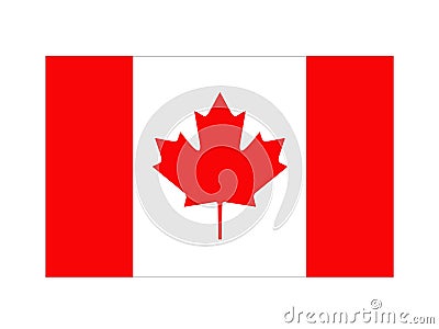 Canadian flag - northern part of North America Vector Illustration