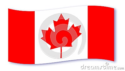 Canadian Flag Wave Vector Illustration