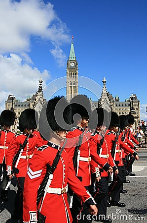 Canadian Guards Marching Editorial Stock Photo