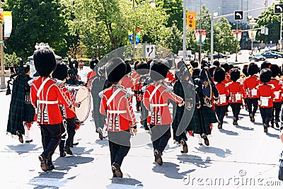 Canadian Guards on parade in Ottawa, Canada Editorial Stock Photo