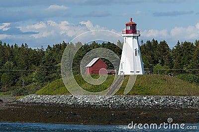 Canadian Harbor Lighthouse on Campobello Island Stock Photo