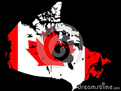 Canadian map and flag illustration Vector Illustration