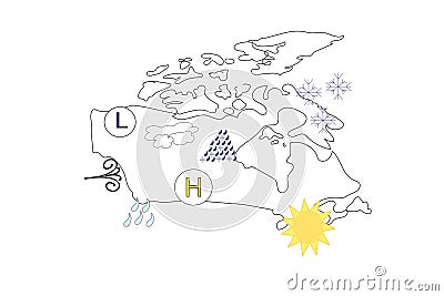 Canada weather forecast map Stock Photo