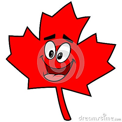 Canadian Maple Leaf Cartoon Vector Illustration