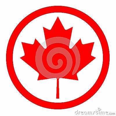 Canadian Maple Leaf Rubber Ink Stamp Vector Illustration