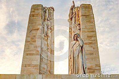 The Canadian memorial at Vimy France World War 1. Editorial Stock Photo