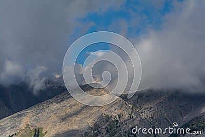 Canadian mountains, clouds Stock Photo