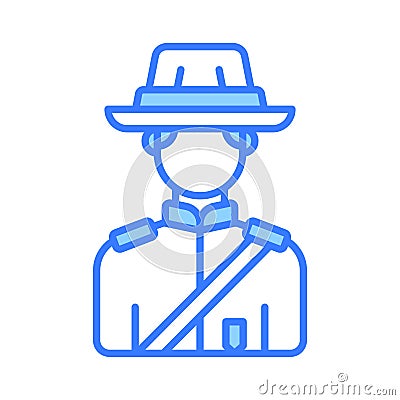 Canadian mounted police officer vector design in trendy style, ready to use and download icon Vector Illustration