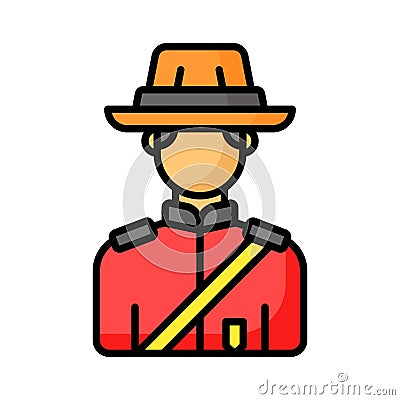 Canadian mounted police officer vector design in trendy style, ready to use and download icon Vector Illustration