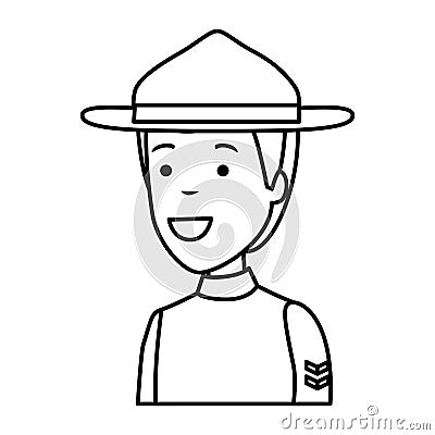 canadian officer ranger avatar character Cartoon Illustration