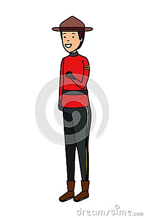 canadian officer ranger avatar character Cartoon Illustration