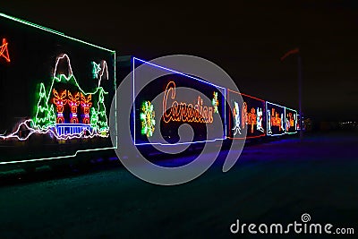 Canadian Pacific Christmas Train - a special train that starts from Montreal goes across Canada to Vancouver, holds a charity Editorial Stock Photo