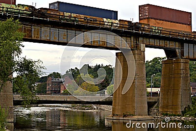 Canadian Pacific Railway Bridge over Ganaraska River, Port Hope Stock Photo