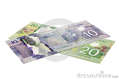 Canadian paper money Stock Photo
