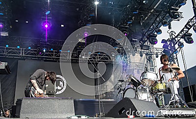 Death from Above 1979 in concert at Governors Ball Editorial Stock Photo