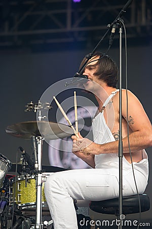 Death from Above 1979 in concert at Governors Ball Editorial Stock Photo