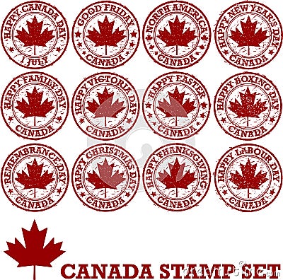 Canadian rubber stamps Vector Illustration