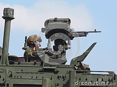 Canadian Soldier In Tank In K-Days Parade Editorial Stock Photo