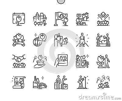 The Canadian Tulip Festival Well-crafted Pixel Perfect Vector Thin Line Icons Vector Illustration