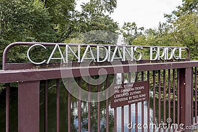 Canadians bridge in Dutch city Zutphen Editorial Stock Photo