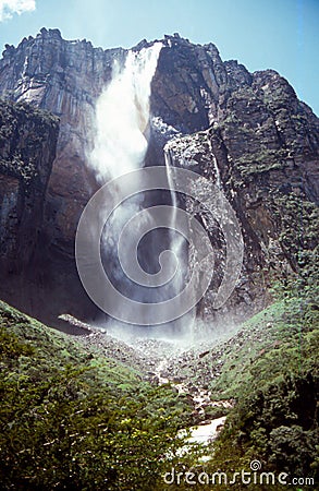 Canaima National Park - Venezuela. The Angel Falls: close scenic view. South America Stock Photo