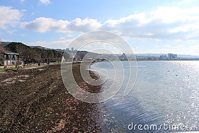 Sea and calm skies coastline Stock Photo