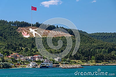 Canakkale / Turkey - May 26, 2019 / Dur Yolcu Traveller halt, The soil you tread, Once witnessed the end of an era memorial Stock Photo