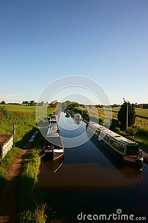 Canal barges Norbury Junction Editorial Stock Photo