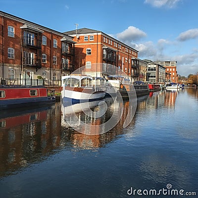 Canal basin Worcester uk Stock Photo