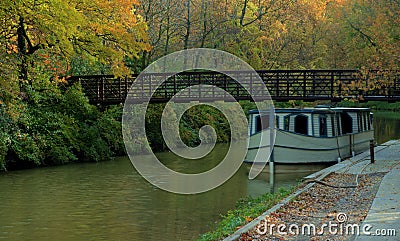 Canal Boat Stock Photo