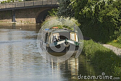 Canal boat Britain. Stock Photo