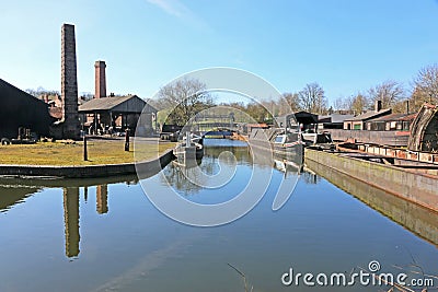 Canal boats on the wharf Stock Photo