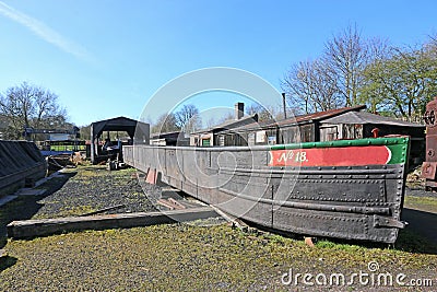 Canal boats on the wharf of the Dudley Canal Stock Photo