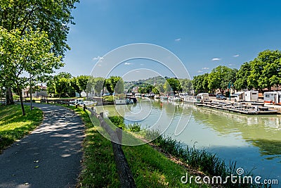 Canal de Garonne in Moissac, France Stock Photo