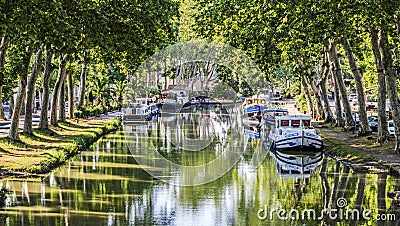 Canal du Midi, waterway France. Stock Photo