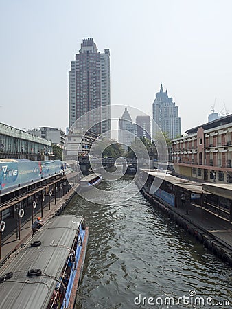 Canal ferry in Bangkok Editorial Stock Photo