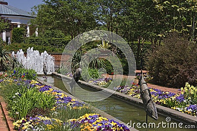 Canal Gardens at Daniel Stowe Stock Photo