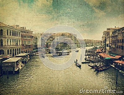 Canal with gondola. Venice Stock Photo