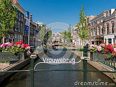 Canal in Gouda, Netherlands Editorial Stock Photo