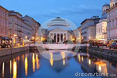 Canal Grande, Trieste, Italy Editorial Stock Photo